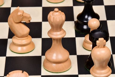 The 1937 7th Stockholm Olympiad Reproduced Chess Pieces in Ebonized & Box Wood - 3.75