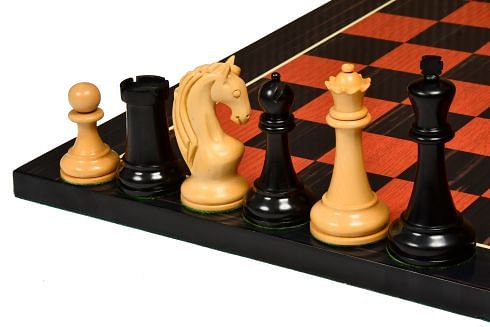 Reproduced 1963-1966 Piatigorsky Cup Chess Pieces in Ebony / Box Wood - 4.2