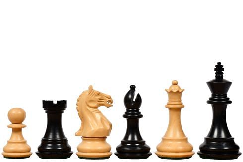 The Fierce Knight Staunton Wooden Chess Pieces in Indian Ebonized Wood & Box Wood - 3.5