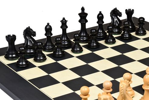 The Fierce Knight Staunton Wooden Chess Pieces in Indian Ebonized Wood & Box Wood - 3.5