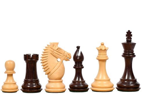 The Bridle Knight Series Wooden Chess Pieces in Indian Rosewood & Box Wood - 4.1