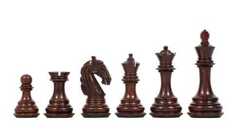 The New Columbian Staunton Series Chess Pieces in Rose Wood & Boxwood - 3.8