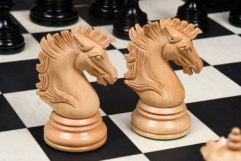 New Indian-American Luxury Series Weighted Chess Pieces in Genuine Ebony Wood & Indian Box Wood V2.0 - 4.4