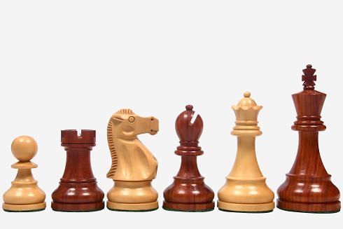 Reproduced 1972 Reykjavik Championship Series Chess Pieces in Bud Rosewood & Box Wood - 3.7