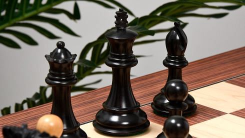 The Bridle Series Wooden Chess Pieces in Ebony & Box Wood - 3.58