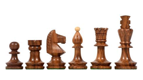 Reproduced Romanian-Hungarian National Tournament Chess Pieces in Sheesham & Boxwood - 3.8