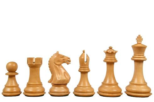 The Fierce Knight Staunton Wooden Chess Pieces in Ebonized Boxwood & Box Wood - 4.0