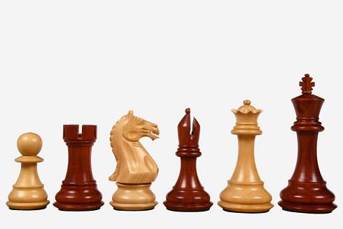 Fierce Knight Staunton Series Chess Pieces in Bud Rosewood & Box Wood - 4.0