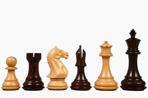 Fierce Knight Staunton Series Chess Pieces in Rosewood & Box Wood - 4.1