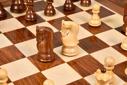 Old 1959 Russian Zagreb Staunton Chess Pieces in Sheesham Wood / Boxwood - 3.8