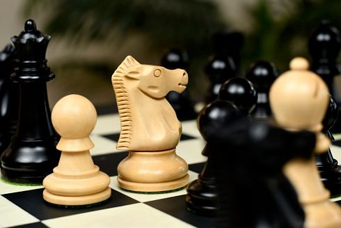The Ultimate Series Staunton Chess Pieces Only in Ebonized / Boxwood - 3.75