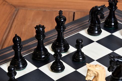 The New Imperial Weighted Chess Pieces in Genuine Ebony and Boxwood - 3.75