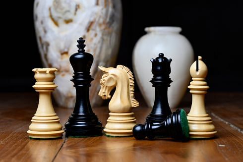 The English Playing Weighted Chess Pieces Set in Ebony Wood, Extra