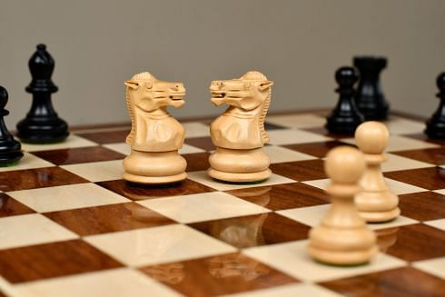 The Collector Series Handcarved Staunton Chess Pieces in Ebonized Boxwood & Natural Boxwood - 2.6