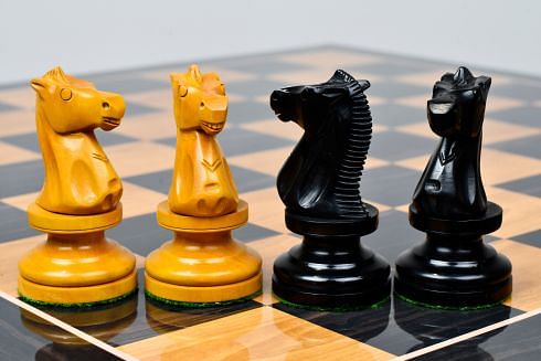 IMPROVED Repro 1904 Cambridge Springs International Tournament Chess Pieces in Ebonized & Antiqued Boxwood - 4