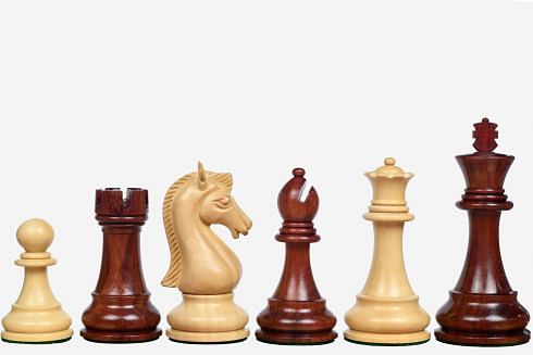 The Candidates Series Staunton Chess Pieces in Bud Rose / Box Wood - 3.75