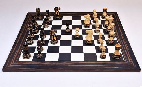 The Burnt Blazed Series Handcarved Lacquer Chess Pieces in Burnt Box Wood - 3.8