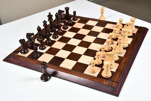 The Honour of Staunton (HOS) Series Weighted Chess Pieces in Rose wood & Box Wood - 4.0