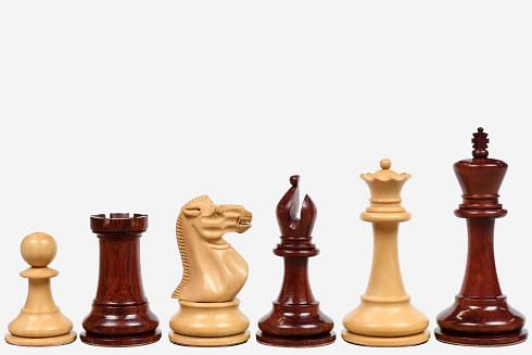 The Staunton Series (Jaques Pattern) Chess Pieces in Bud Rose & Box Wood - 3.4