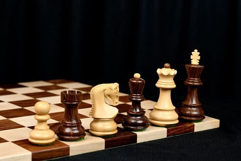 Traditional Russian Zagreb Wooden Chess Pieces in Sheesham & Natural Boxwood - 3.1