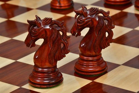 American Adios Series Luxury Chess Pieces in Bud Rose / Box Wood - 4.4