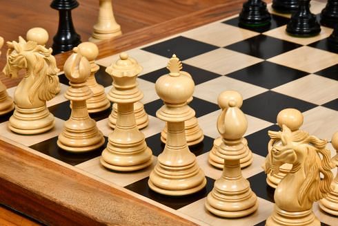 American Adios Series Luxury Chess Pieces in Ebony / Box Wood - 4.4