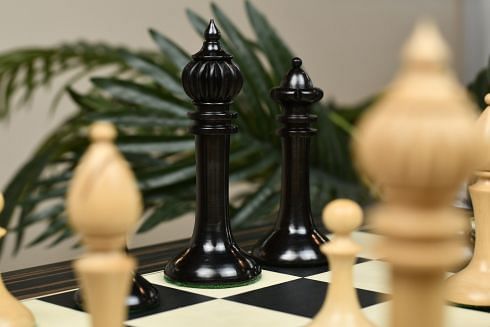 Reproduced 1910 Circa Lasker–Schlechter World Championship Chessmen in  Genuine Ebony Wood & Boxwood - 4.4 King