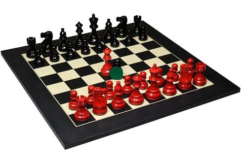 The Smokey Staunton Series Chess Pieces in Painted Box Wood - 3.8