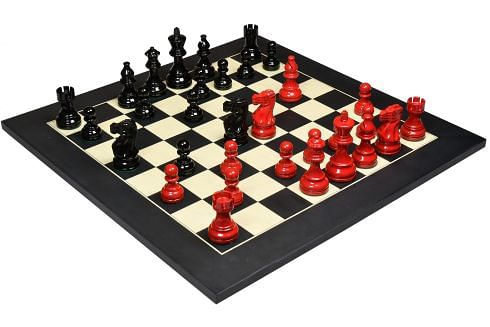 The Smokey Staunton Series Chess Pieces in Painted Box Wood - 3.8