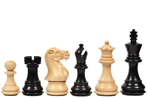 The Classic 101 Staunton Series Club Size Wooden Chess Pieces In Ebony Wood & Box Wood - 3.0