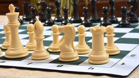 Closer look of Plastic chess pieces in Natural White color