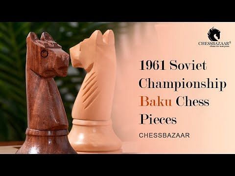 Reproduced 1961 Soviet Championship Baku Chess Pieces in Sheesham / Box wood - 4