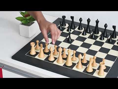 Minimalist Hermann Ohme Chess Pieces in Dyed Boxwood & Box Wood - 3.75
