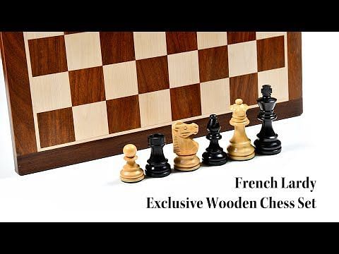 Reproduced French Lardy Exclusive Wooden Chess Pieces with Extra Queen - Handcrafted in Ebonized & Natural Boxwood 3