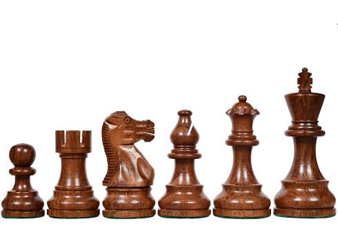 The Smokey Staunton Series Chess Pieces in Sheesham & Boxwood - 3.8