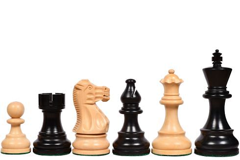 Clearance - The Smokey Staunton Series Chess Pieces in Ebonized boxwood & Natural Boxwood- 3.8