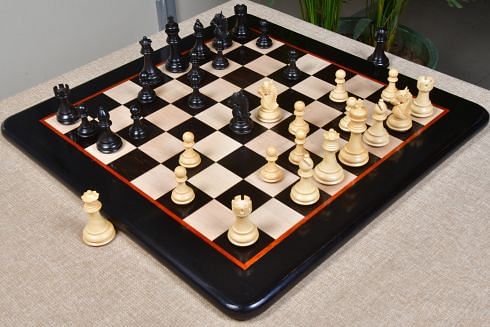 The Bridle Study Analysis Chess Pieces in Ebonized and Boxwood - 3.2