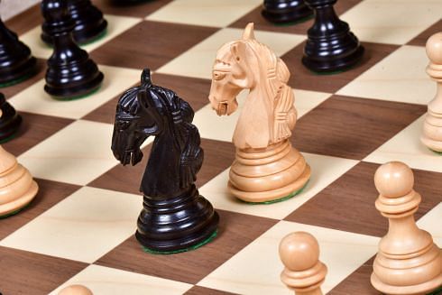 The New Columbian Staunton Series Chess Pieces in Ebony Wood & Box wood - 3.8