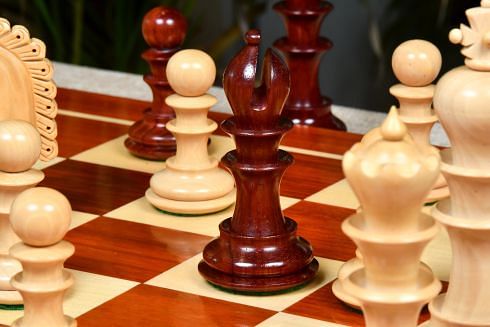 The Hurricane Series Staunton Luxury Chess Pieces Bud Rose & Box Wood - 4.7