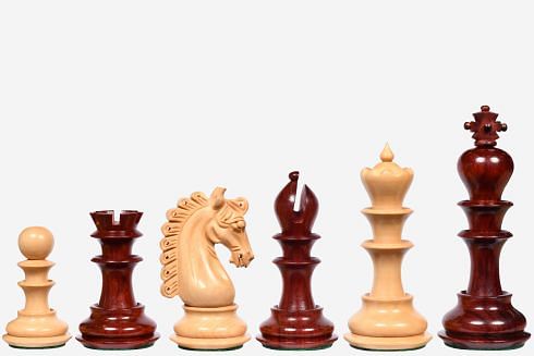 The Hurricane Series Staunton Luxury Chess Pieces Bud Rose & Box Wood - 4.7