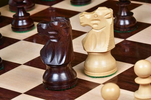  CHESSBAZAAR 19 Wooden Chess Set, Combo of Reproduced French  Lardy Chess Pieces in Ebonized Boxwood & Ebony Wooden Chess Board, 3.75  King Height
