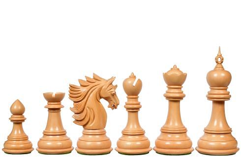 Reproduced 1910 Circa Lasker–Schlechter World Championship Chessmen in  Genuine Ebony Wood & Boxwood - 4.4 King