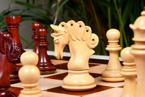 The Pegasus Series Artisan Staunton Chess Pieces ver 2.0 in Bud Rosewood and Boxwood - 4.6