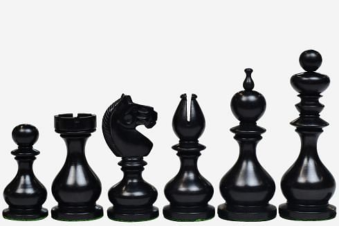 Reproduced Antique Series Dublin Pattern Calvert Chess Pieces in Ebonized Boxwood & Antiqued Boxwood - 4.1