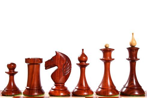 The 1950s Soviet (Russian) Latvian Reproduced Chess Pieces in Budrosewood & Natural Boxwood - 4.1