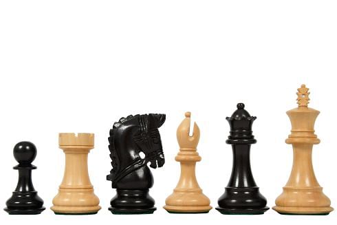 The Bridle Series Wooden Chess Pieces in Ebony & Box Wood - 3.58