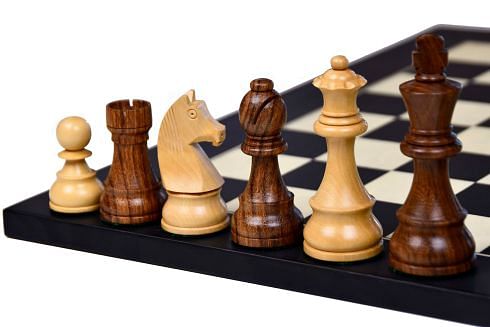 Tournament Series Staunton Chess Pieces with German Knight in Sheesham & Box Wood - 3.75