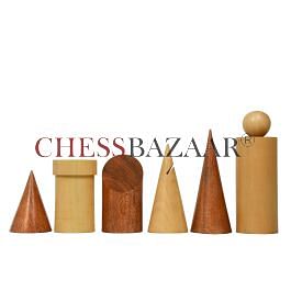 Combo of Geometric Minimalist Pattern Seamless Design Chess Pieces in  Sheesham & Box Wood - 3.4 King