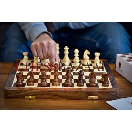 Buy Travel Magnetic Folding Chess Set in Sheesham & Box Wood Online