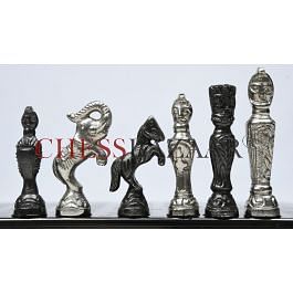 Clearance - Brass Chess Set Handmade Antique Finish Vintage Style Figure  Chess Set in Antique Brass & Gold Color